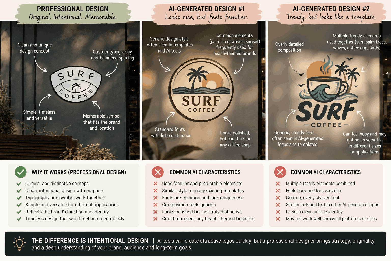 Professional vs AI Coffee Logo CIS