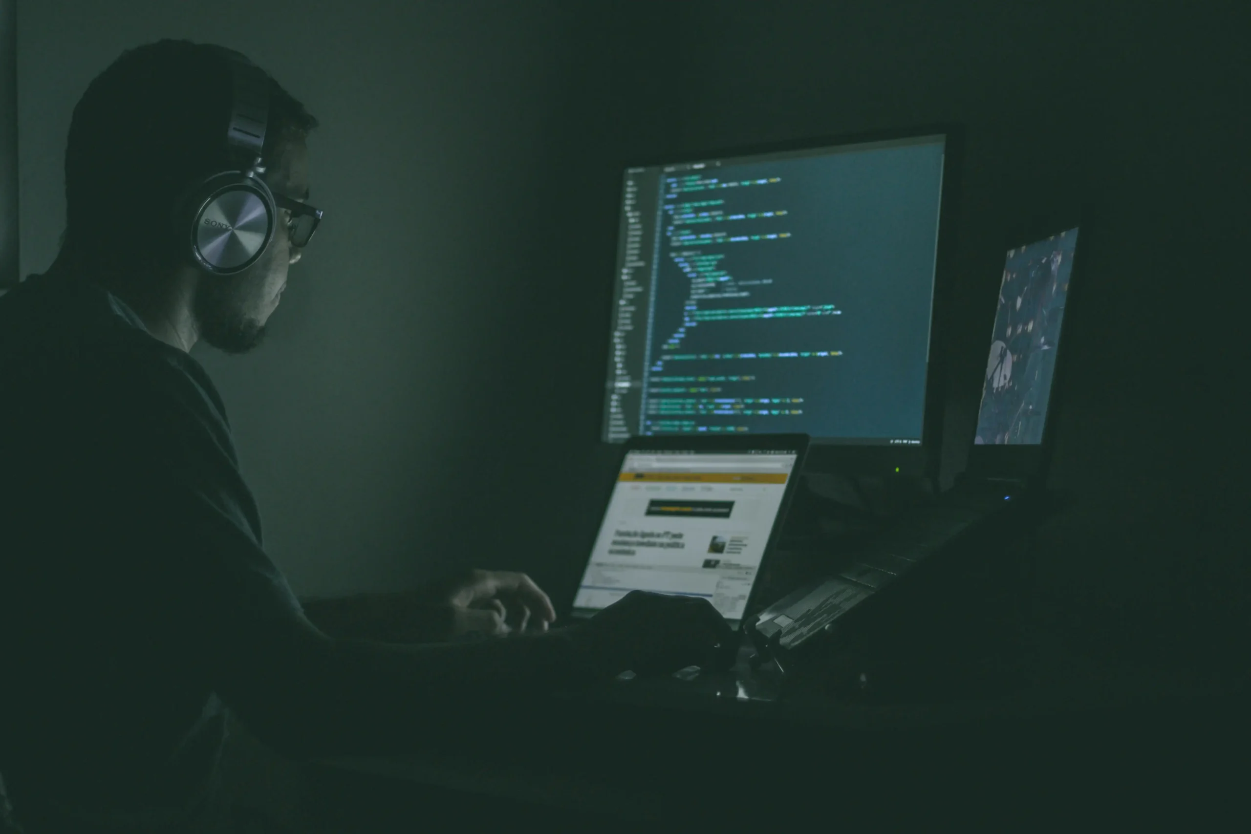 Employee reviewing AI data privacy and security considerations in a business environment.